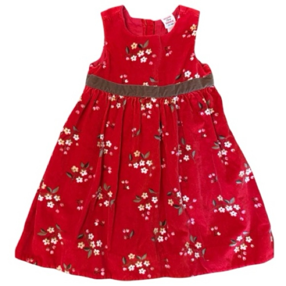 Original GAP Garment Red Floral Velvet Dress (2T)